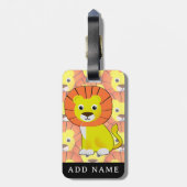 かわいいベビーライオンオールオーバープリントパターン ラゲッジタグ (裏面縦)