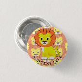 かわいいベビーライオンオールオーバープリントパターン 缶バッジ (正面&裏面)