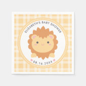 かわいいベビーライオンキュブベビー男女兼用シャワー スタンダードカクテルナプキン (正面)