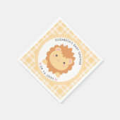 かわいいベビーライオンキュブベビー男女兼用シャワー スタンダードカクテルナプキン (角)