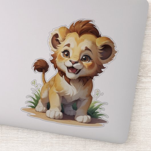 かわいいベビーライオンサファリズーアニマル シール (詳細)