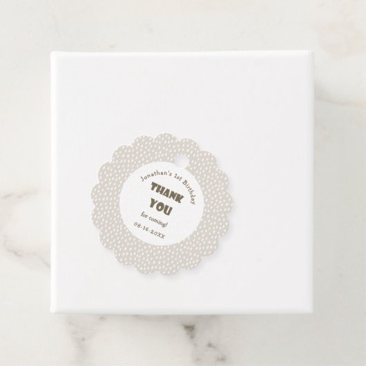 かわいいベビーライオンジャングルありがとう誕生日のお願い フェイバータグ (インサイチュ)