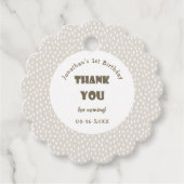 かわいいベビーライオンジャングルありがとう誕生日のお願い フェイバータグ (正面)