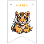 かわいいベビーライオンチルドレン バンティングフラッグ (第1の旗)