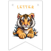 かわいいベビーライオンチルドレン バンティングフラッグ (第3の旗)