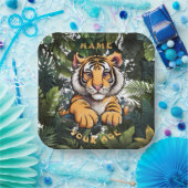 かわいいベビーライオンチルドレン ペーパープレート (パーティー)