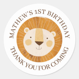 かわいいベビーライオンビットラディサンキュー ラウンドシール