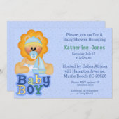 かわいいベビーライオンベビーシャワー招待状 招待状 (正面/裏面)