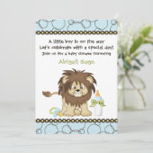 かわいいベビーライオンボーイズ赤ちゃんシャワー招待状 招待状 (スタンド正面)