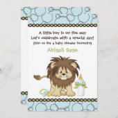 かわいいベビーライオンボーイズ赤ちゃんシャワー招待状 招待状 (正面/裏面)