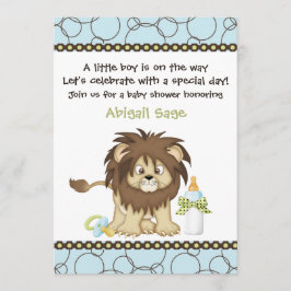 かわいいベビーライオンボーイズ赤ちゃんシャワー招待状 招待状