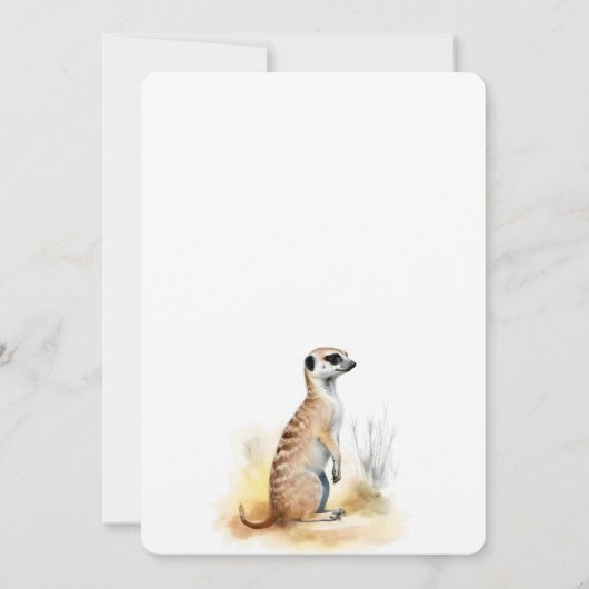 かわいいベビーライオンワイルドワン誕生日パーティー 招待状 (裏面)