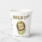 かわいいベビーライオン1st第1誕生日ワイルドワン 紙コップ (裏面)