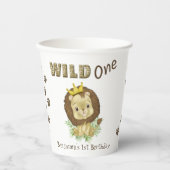 かわいいベビーライオン1st第1誕生日ワイルドワン 紙コップ (正面)