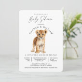 かわいいベビーライオン ベビーシャワー 男女どちらでも 招待状 (スタンド正面)