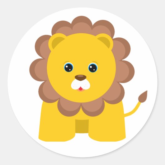 かわいいベビーライオン ラウンドシール (正面)