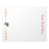 かわいいベビーラクーン(花つき) ノートパッド (正面)