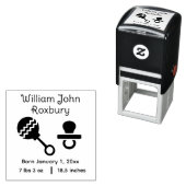 かわいいベビーラトル&おしゃぶり誕生発表#2 セルフインキングスタンプ (インサイチュ)