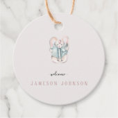 かわいいベビーラビットギフトラベルのためのパーティー フェイバータグ (正面)