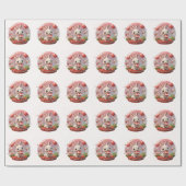 かわいいベビーラビットバレンタインハートラッピング紙 ラッピングペーパー (フラット)