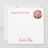 かわいいベビーラビットバレンタインハートラブカード カード (裏面)