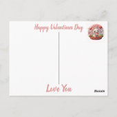 かわいいベビーラビットバレンタインハートラブハガキ ポストカード (裏面)