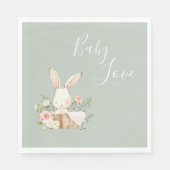 かわいいベビーラブバニーラビットベイビーシャワー スタンダードランチョンナプキン (正面)