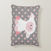 かわいいベビーラムと水玉模様 アクセントクッション (裏面(縦))