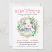 かわいいベビーラムガールベビーシャワー 招待状 (正面)