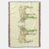 かわいいベビーラムズオンイエローブランケット スローブランケット (正面縦)