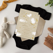 かわいいベビーラムバルーンベビーシャワー招待状