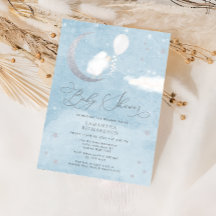 かわいいベビーラムバルーンベビーシャワー招待状