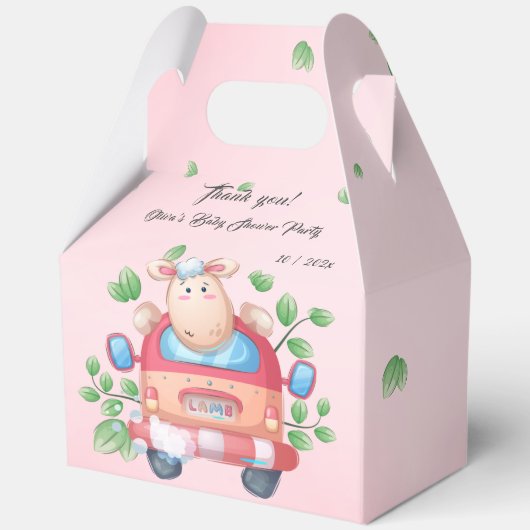 かわいいベビーラムベビーシャワーお願いボックス フェイバーボックス (裏面)