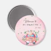 かわいいベビーラムベビーシャワーマグネット マグネット (正面/裏面)