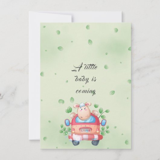 かわいいベビーラムベビーシャワー招待状 招待状 (裏面)