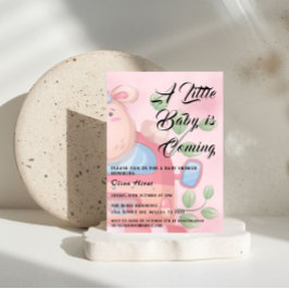 かわいいベビーラムベビーシャワー招待状 招待状