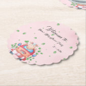 かわいいベビーラムベビーシャワー紙コースター ペーパーコースター (アングル)