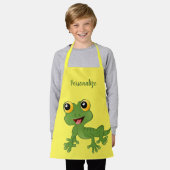 かわいいベビーリザードゲッコキッズパーソナライズされた エプロン (着用した状態)