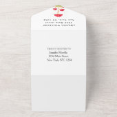 かわいいベビーリス腰掛けキツネ動物の水色 オールインワン招待状 (外側)