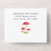 かわいいベビーリス腰掛けキツネ動物の水色 オールインワン招待状 (裏面)