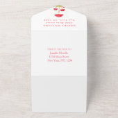 かわいいベビーリス腰掛けキツネ動物の水色 オールインワン招待状 (外側)