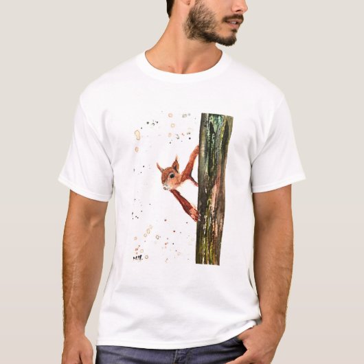 かわいいベビーリス野生動物の水彩動物 Tシャツ (正面)