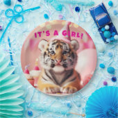 かわいいベビーリビールガールピンクベビートラ ペーパープレート (パーティー)