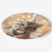 かわいいベビーリビールニュートラルイエローベビートラ ペーパープレート (アングル)