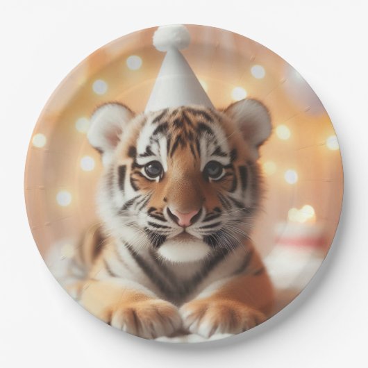 かわいいベビーリビールニュートラルイエローベビートラ ペーパープレート (正面)