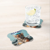 かわいいベビーリビールボーイーブルーベビータイガー ペーパーコースター (インサイチュ)