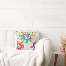 かわいいベビールームアート カラフルな花のイラスト