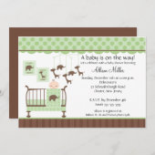 かわいいベビールームニュートラルベビーシャワー招待状 招待状 (正面/裏面)