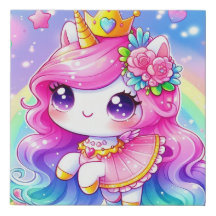 かわいいベビーレインボーユニコーン