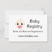 かわいいベビーレジストリピンクの女の子ベビーシャワーカード 招待状 (正面)